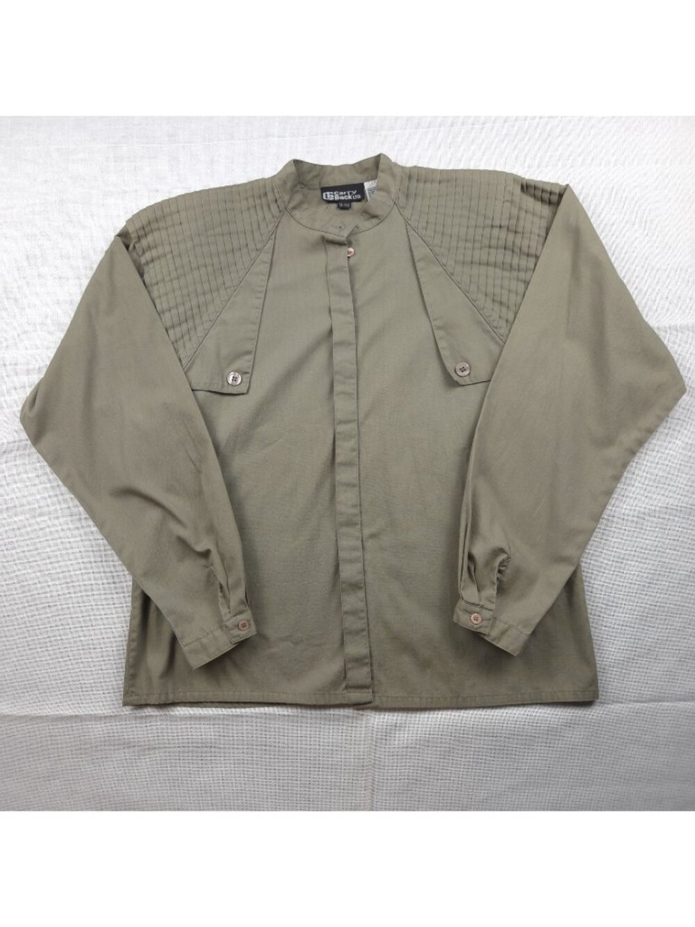 Carry Back Ltd Khaki Olive Cotton Shirt Women's 9/10 Utility Military Style VTG